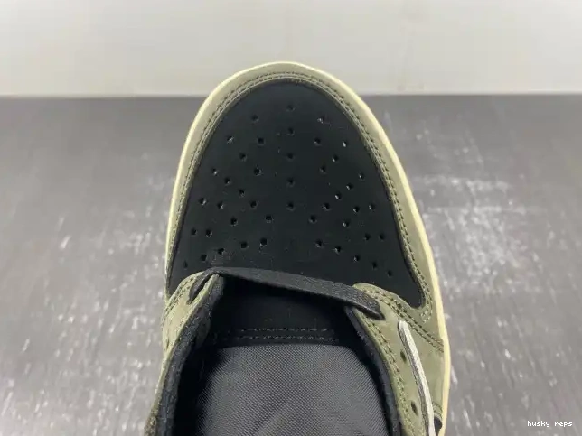 Rep Husky 'BLACK SP AIR SCOTT LOW 1 TRAVIS OLIVE' JORDAN X OG DM7866-002 0618